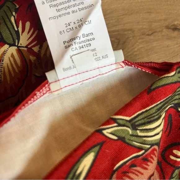 Pottery Barn Pillow Covers Floral Red Bird - Picture 8 of 8